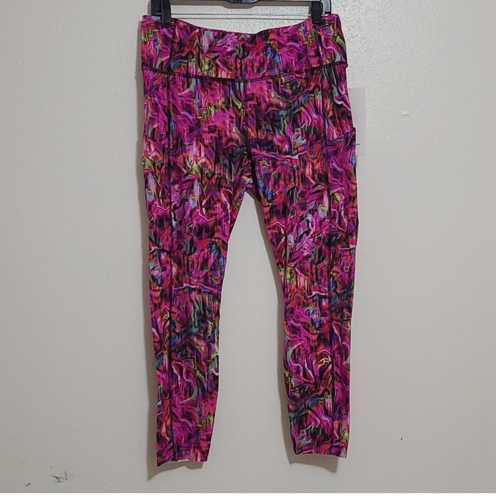 Lululemon Fast And Free 25"  High Rise Hyper  Multi Pink Leggings Size 14.